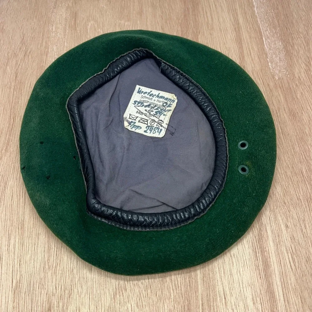 Kretschmann Beret Mens 62 Green Good Vintage German Military 80s 90s Cold War